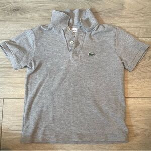 Lacoste polo. Little boy, size 5. Light grey. Cotton